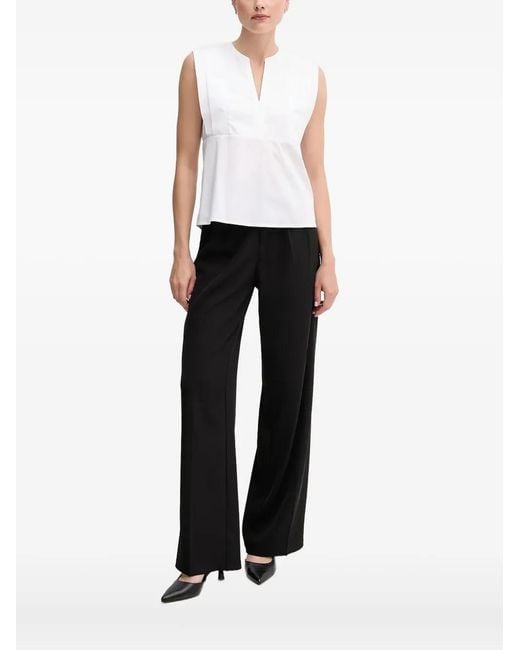 Joop! White V-Neck Sleeveless Blouse