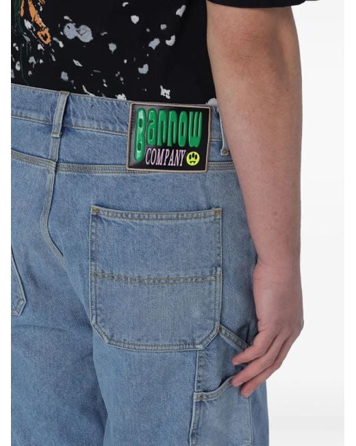 Barrow Blue Utility-Pocket Denim Shorts for men