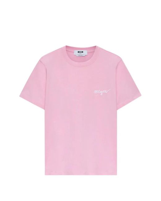 MSGM Pink Short-Sleeved T-Shirt