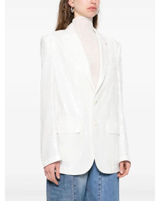 Junya Watanabe White Sequined Blazer