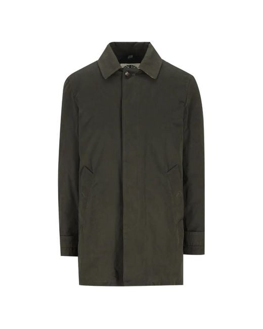 Camplin Green Button-Fastening Single-Breasted Coat for men