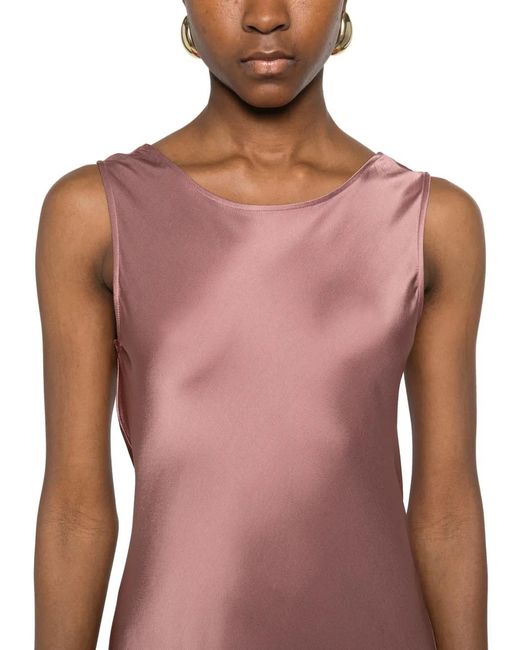 Ottod'Ame Pink Robe Longue À Design Sans Manches