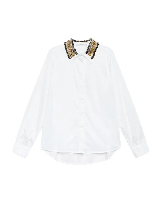 Maliparmi White Embellished-Collar Shirt