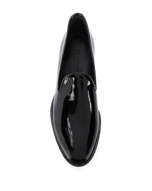Scarosso Black George Patent Leather Slippers for men