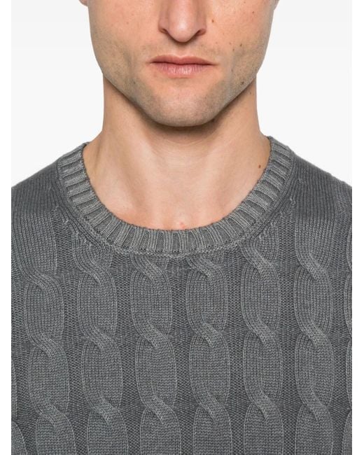 Gran Sasso Pullover Mit Zopfmuster in Gray für Herren