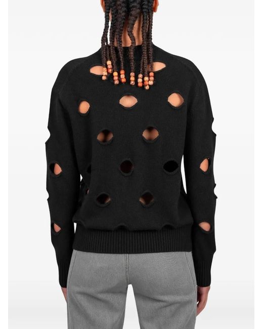 GIMAGUAS Black Pull Openwork Sweater