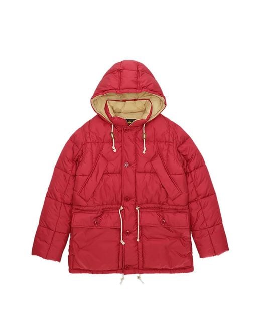 Fortela Red Quilted Hooded Jacket for men