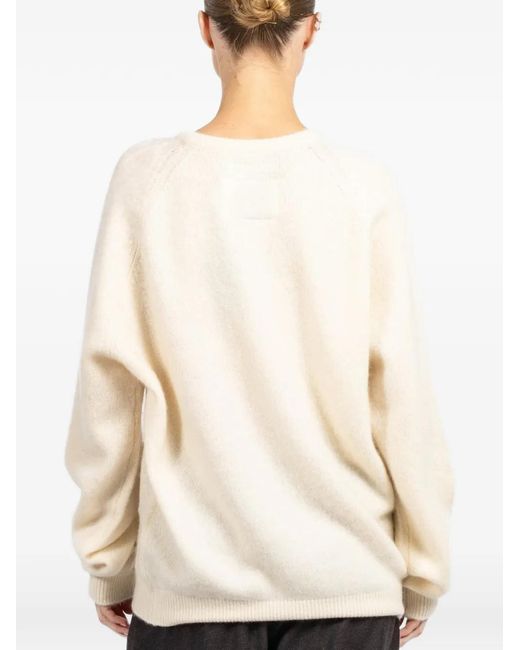 Frenckenberger White Round-Neck Sweater