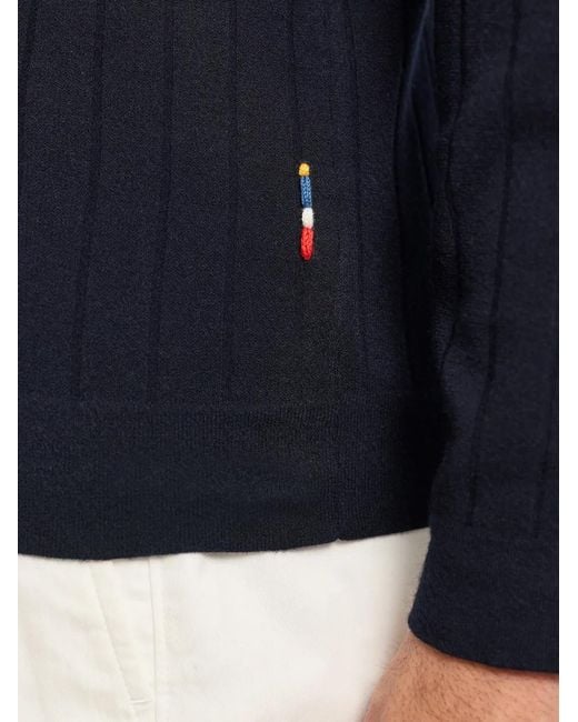 Orlebar Brown Blue Cardigan Bastian À Boutonnière for men