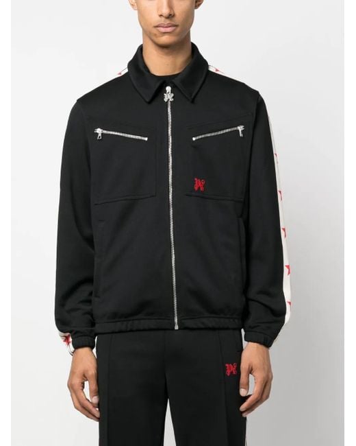 Giacca Sportiva Con Ricamo di Palm Angels in Black