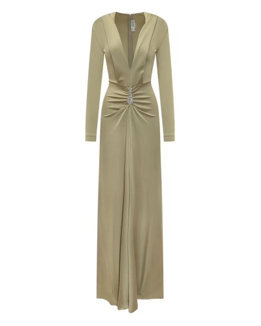 Abito Da Sera Con Scollo A V di Victoria Beckham in Green