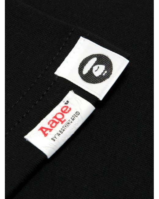 Aape By A Bathing Ape Black Logo-Print Cotton T-Shirt for men
