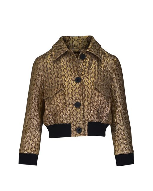 Dorothee Schumacher Brown Golden Hour Collared Cropped Jacket