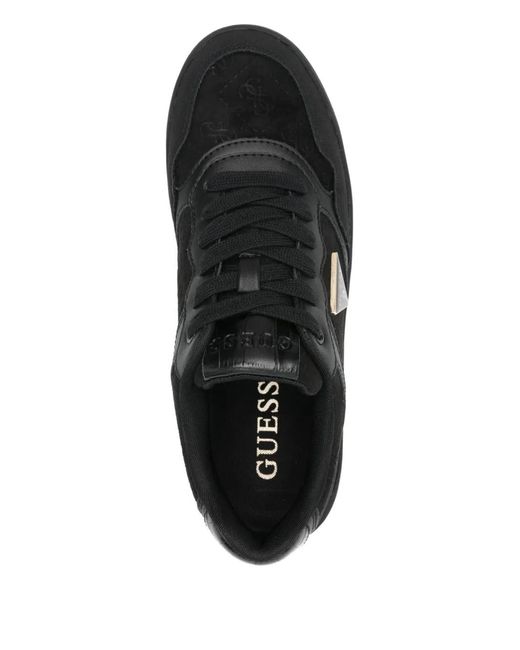 Guess Black Miram9 Logo-Plaque Sneakers