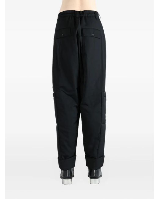 Yohji Yamamoto Black Pleated Cargo Trousers for men