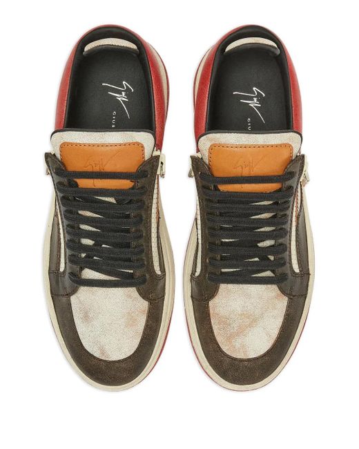 Giuseppe Zanotti Brown Gz94 Dual-Tone Low-Top Sneakers for men