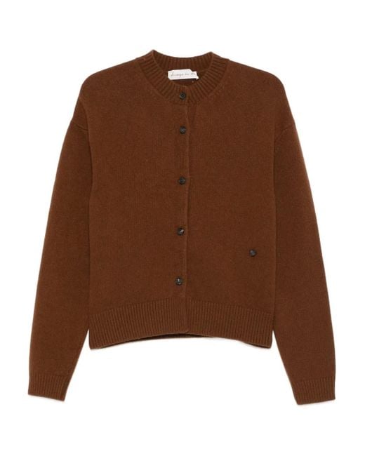 Phisique Du Role Brown Button-Front Wool Cardigan