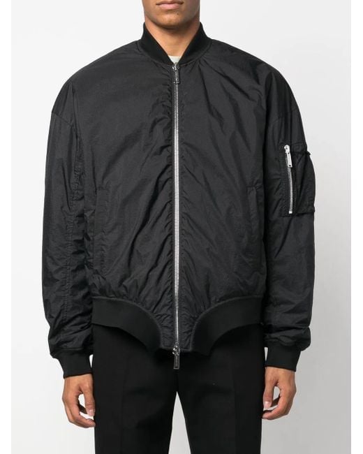 DSquared² Black Logo-Print Bomber Jacket for men