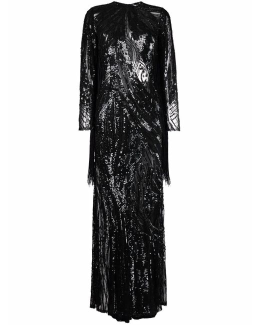 Elie Saab Avondjurk Verfraaid Met Kralen in het Black