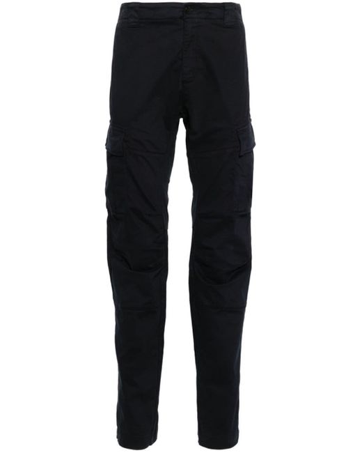 C P Company Black Lens-Detailed Trousers for men