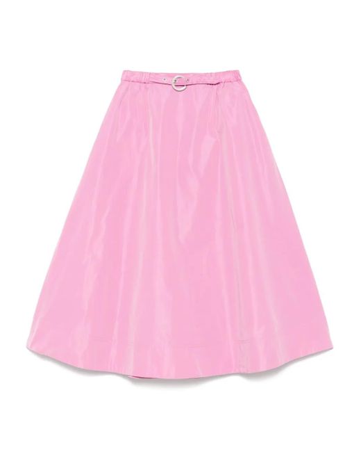 Aspesi Pink Belted Midi Skirt
