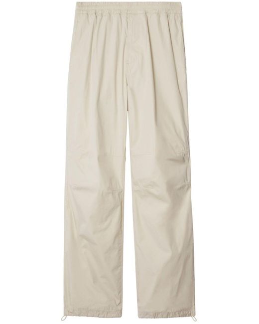 Pantalon droit à lien de resserrage Burberry pour homme en coloris White