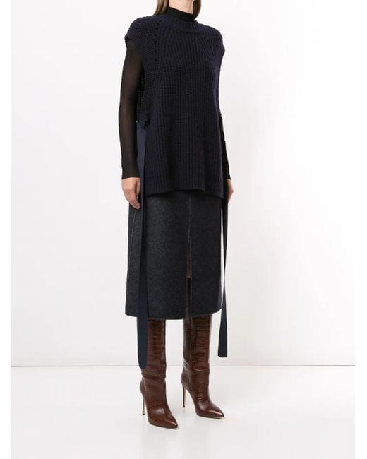 Goen.J Black Side Taps Knitted Top