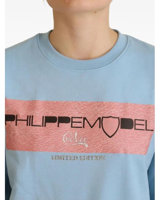 Pull À Logo Imprimé Philippe Model en coloris Blue