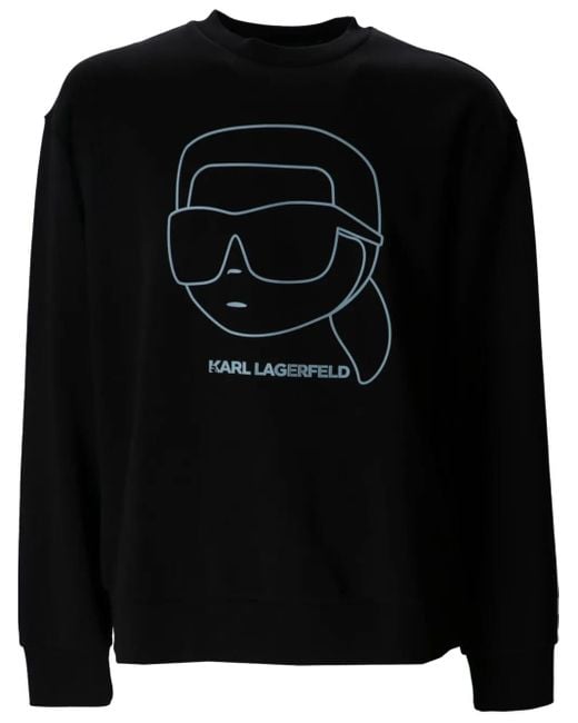 Karl Lagerfeld Black Cotton-Blend Sweatshirt for men