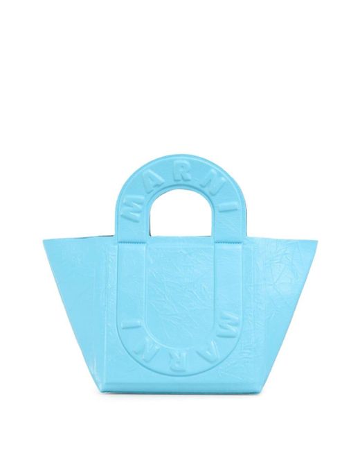 Marni Blue Medium Sweedy Leather Tote Bag for men