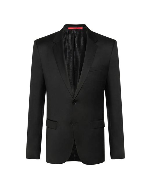 HUGO Black Notch-Lapel Single-Breasted Jacket for men