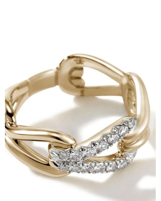John Hardy White 18Kt Surf Pavé Link Diamond Ring