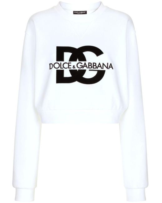 Dolce & Gabbana White Sweatshirt mit Logo-Print