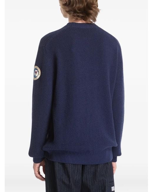 Napapijri Blue Archive Flag-Patch Sweater for men