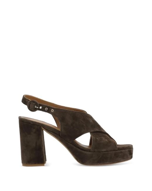 Julie Dee Brown Suede Heeled Sandals