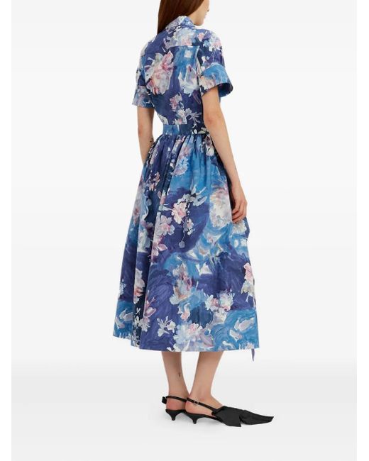 Erdem フローラル ショートスリーブシャツ Blue