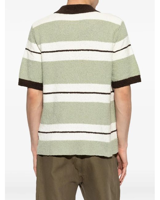 Samsøe & Samsøe Gray Sapedro Striped Knit Polo Shirt for men