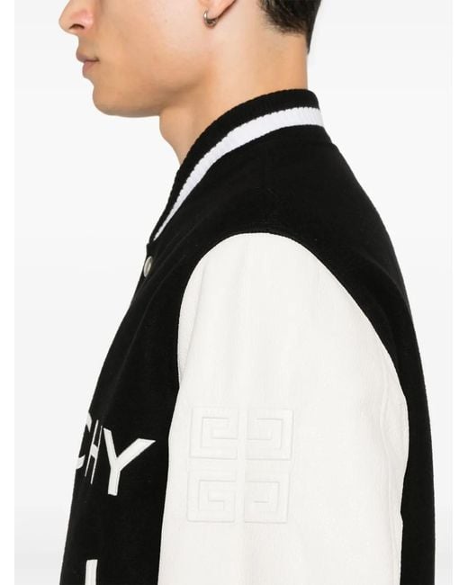 Givenchy Black Wool & Leather Big Varsity Jacket for men