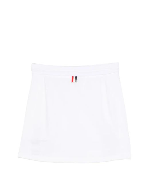Thom Browne White Classic Loopback Mini Skirt
