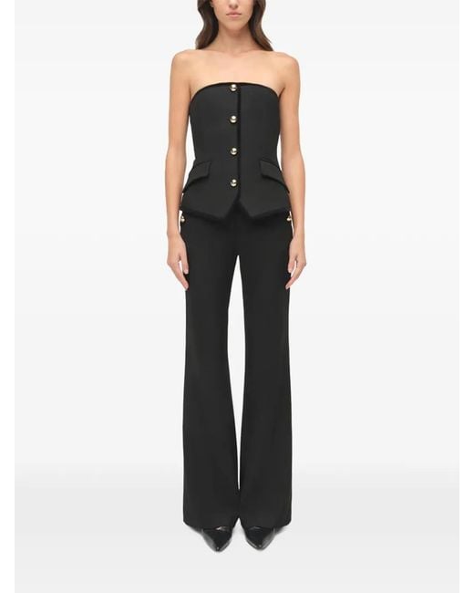 Jonathan Simkhai Black Cambrie Button Top