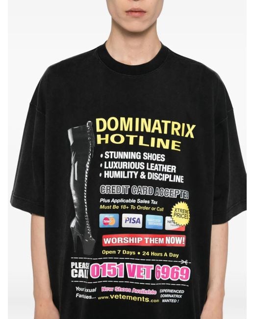 Vetements T-Shirt mit grafischem Print in Black für Herren