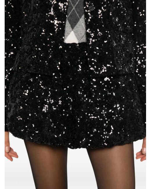 N°21 Black Sequin Mini Skirt