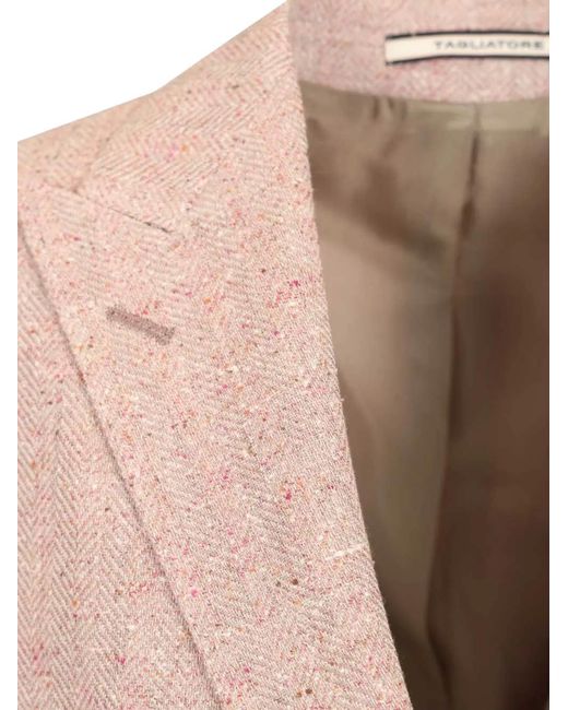 Tagliatore Pink Blazer À Revers Pointus Et Boutons Métallisés