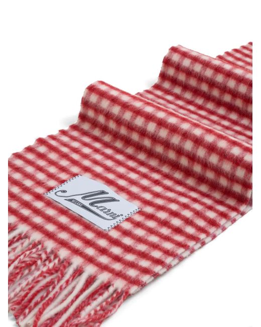 Marni Red Gingham Scarf
