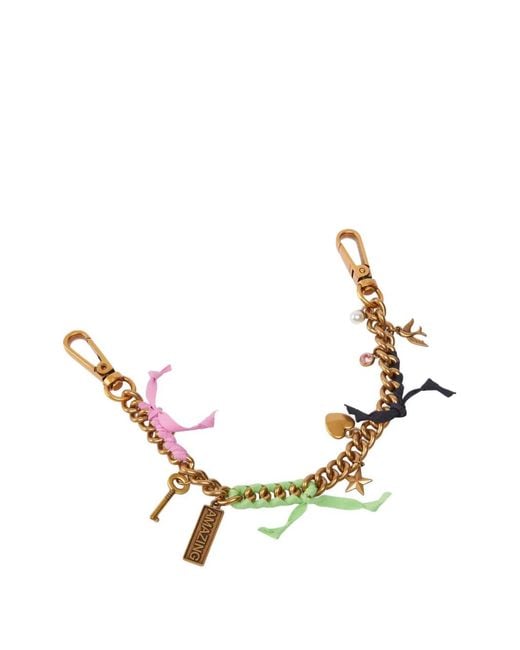 Pinko Natural Chain-Link Ribbon Keyring