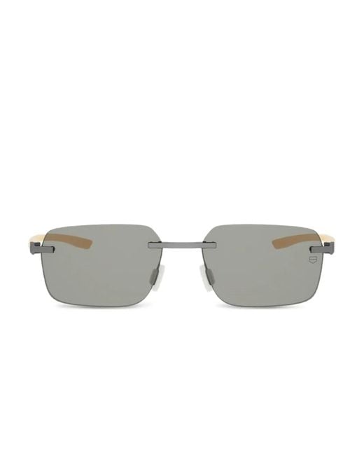 Tag Heuer Gray Rectangle-Frame Sunglasses for men