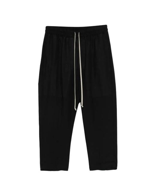 Rick Owens Black Astaires Drawstring Trousers
