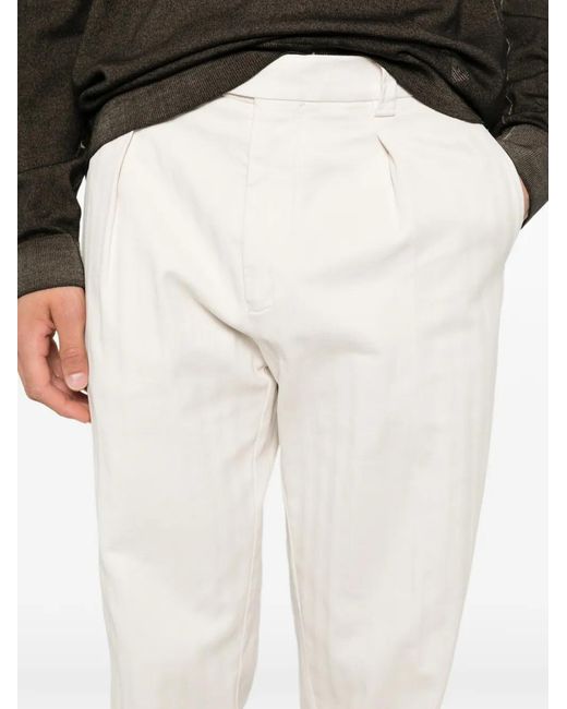 Berwich White Pantalon À Design Plissé for men