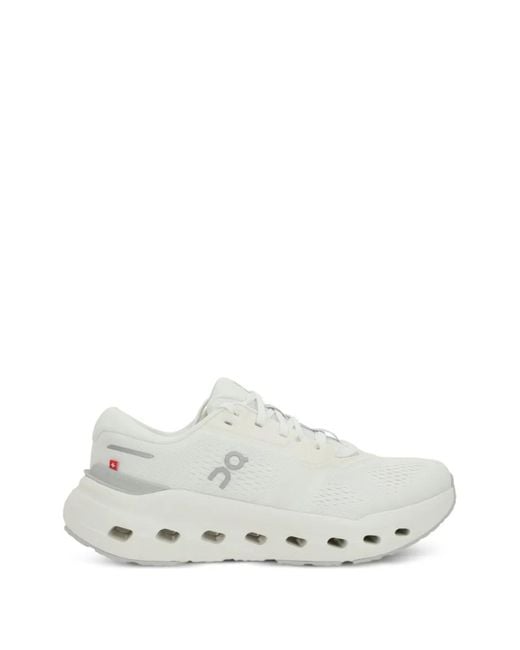 On Shoes White Cloudrunner 3 Logo Sneakers