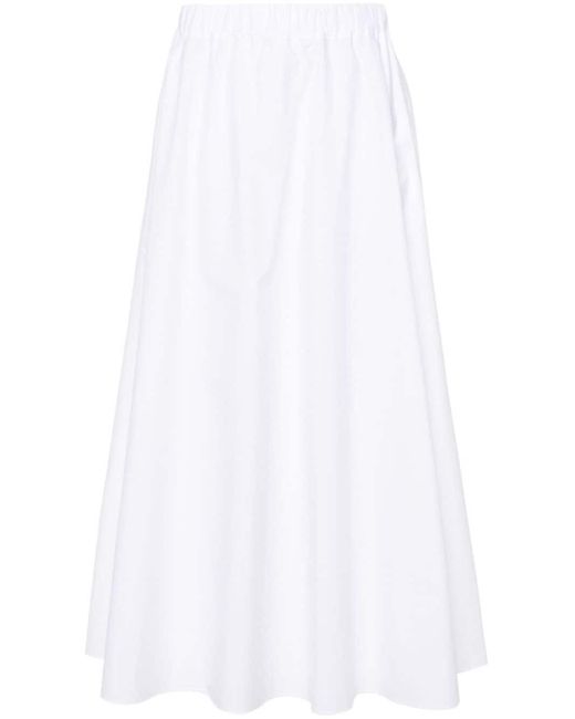 P.A.R.O.S.H. White Long Skirt With Elastic Band